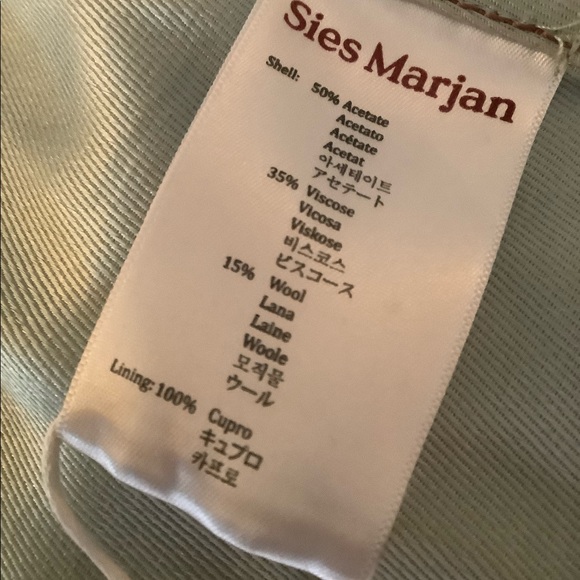 SIES MARJAN Rare NWT Seafoam Satin Trench Coat S - Picture 6 of 10